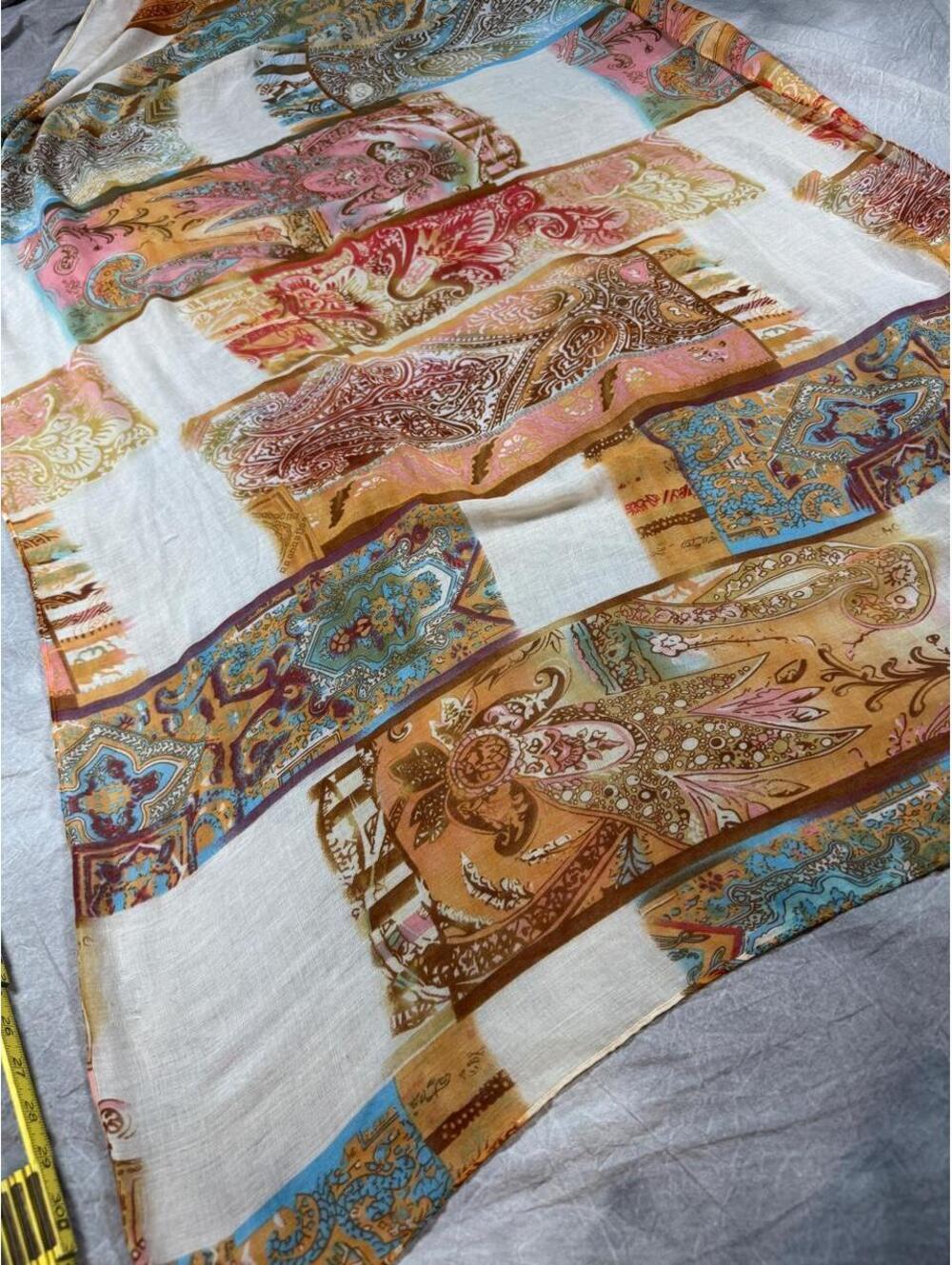 Oversized Boho Paisley Scarf 70x35 Patchwork Print Shawl Wrap